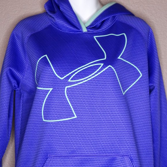 Under Armour Cold Gear Purple & Mint Green Hoodie Sz XL Girls - Picture 3 of 7